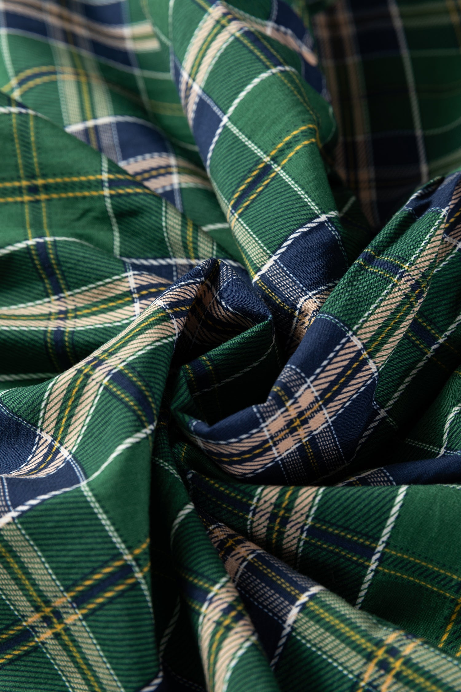 Green Plus Size Plaid Long Sleeve Notched Neck Shift Mini Dress 🇺🇸