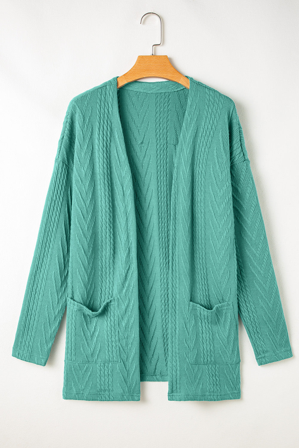 Canton Solid Textured Open Front Cardigan with Pocket 🇨🇳