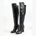 Women's Side Zipper Design Pointed Toe Chunky Heel Long Boots 🇨🇳
