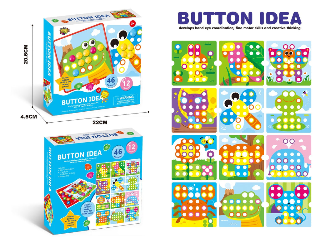 Children's Button Puzzle Mushroom Nail Early Education Perception Educational Toys 🇨🇳