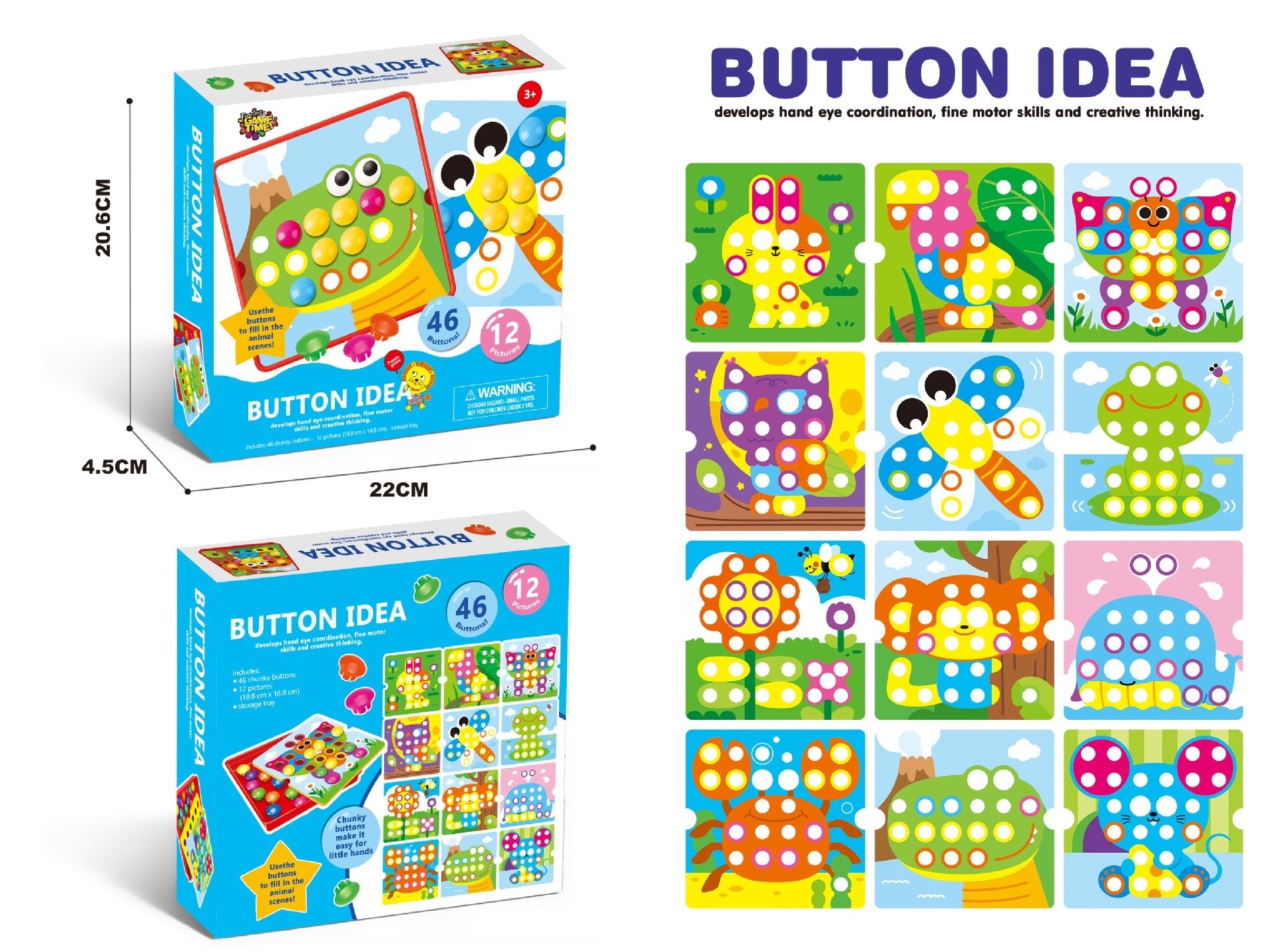 Children's Button Puzzle Mushroom Nail Early Education Perception Educational Toys 🇨🇳