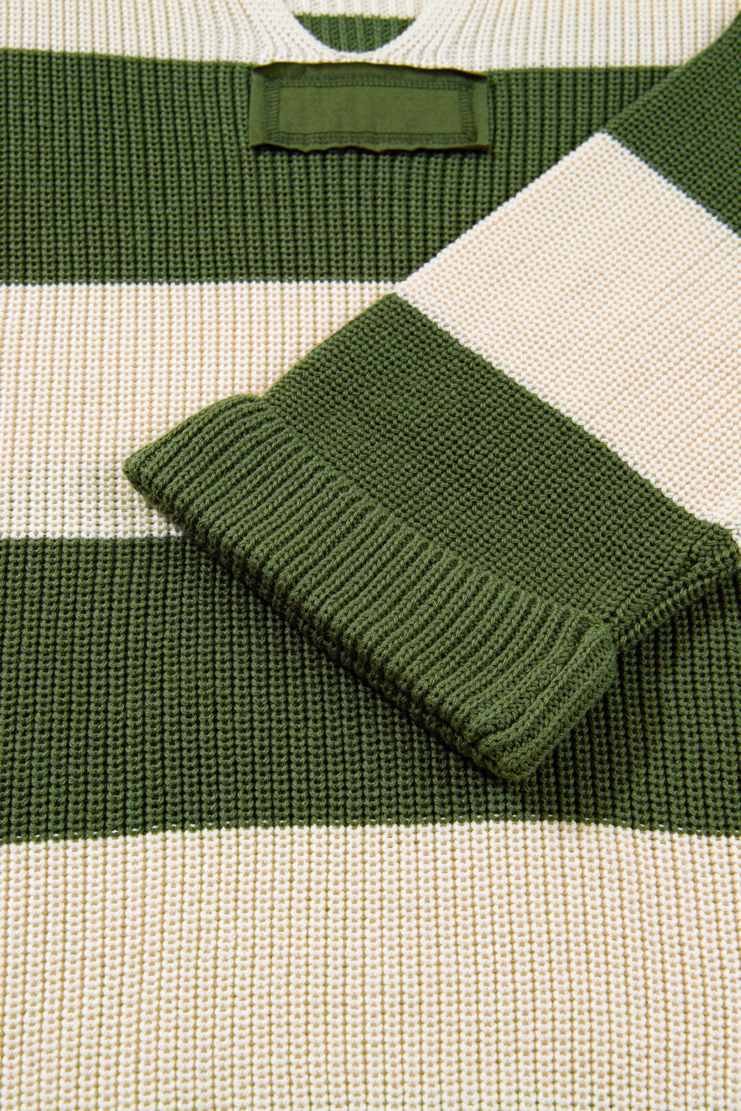 Green Stripe Colorblock Notched Neck Plus Size Sweater 🇺🇸