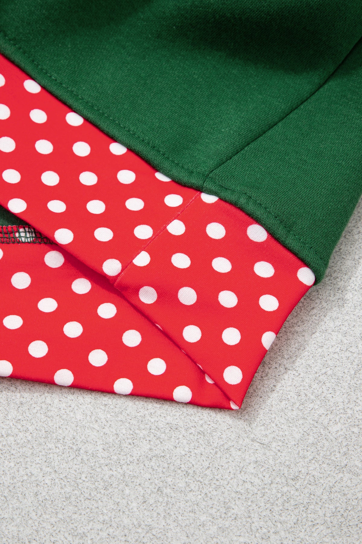 Red Polka Dot Patchwork Round Neck Plus Size Sweatshirt 🇺🇸