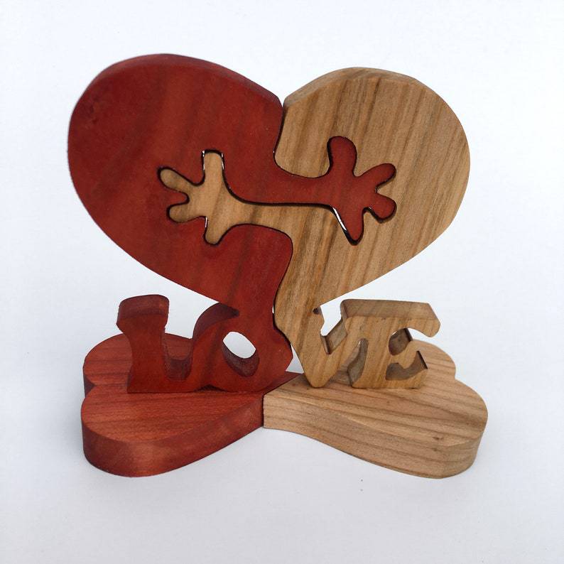 Wooden Heart Love Desktop Ornament Wooden Decoration 🇨🇳