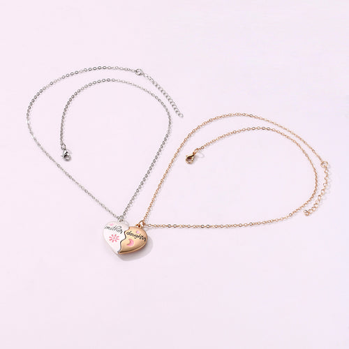 2PCS Set Jewelry Mother Daughter Necklace Matching Heart Magnetic Pendant Fashion Gifts For Mother's Day 🇨🇳