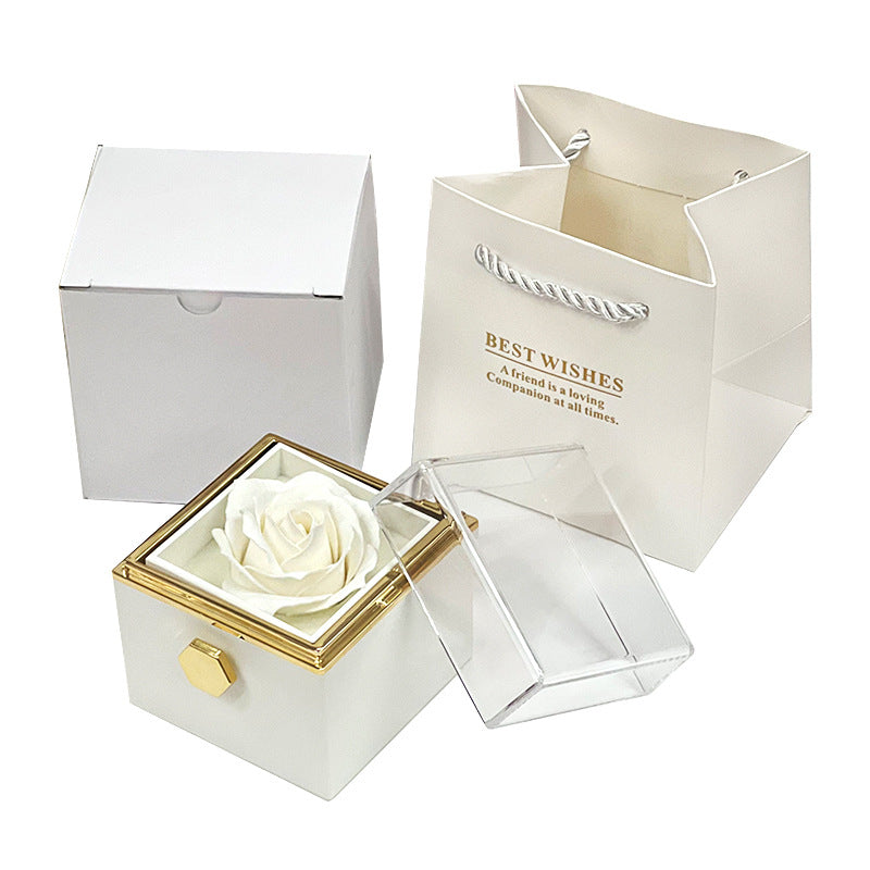 Rotating Soap Flower Rose Gift Box Creative Rotating Rose Jewelry Packaging Box 🇨🇳