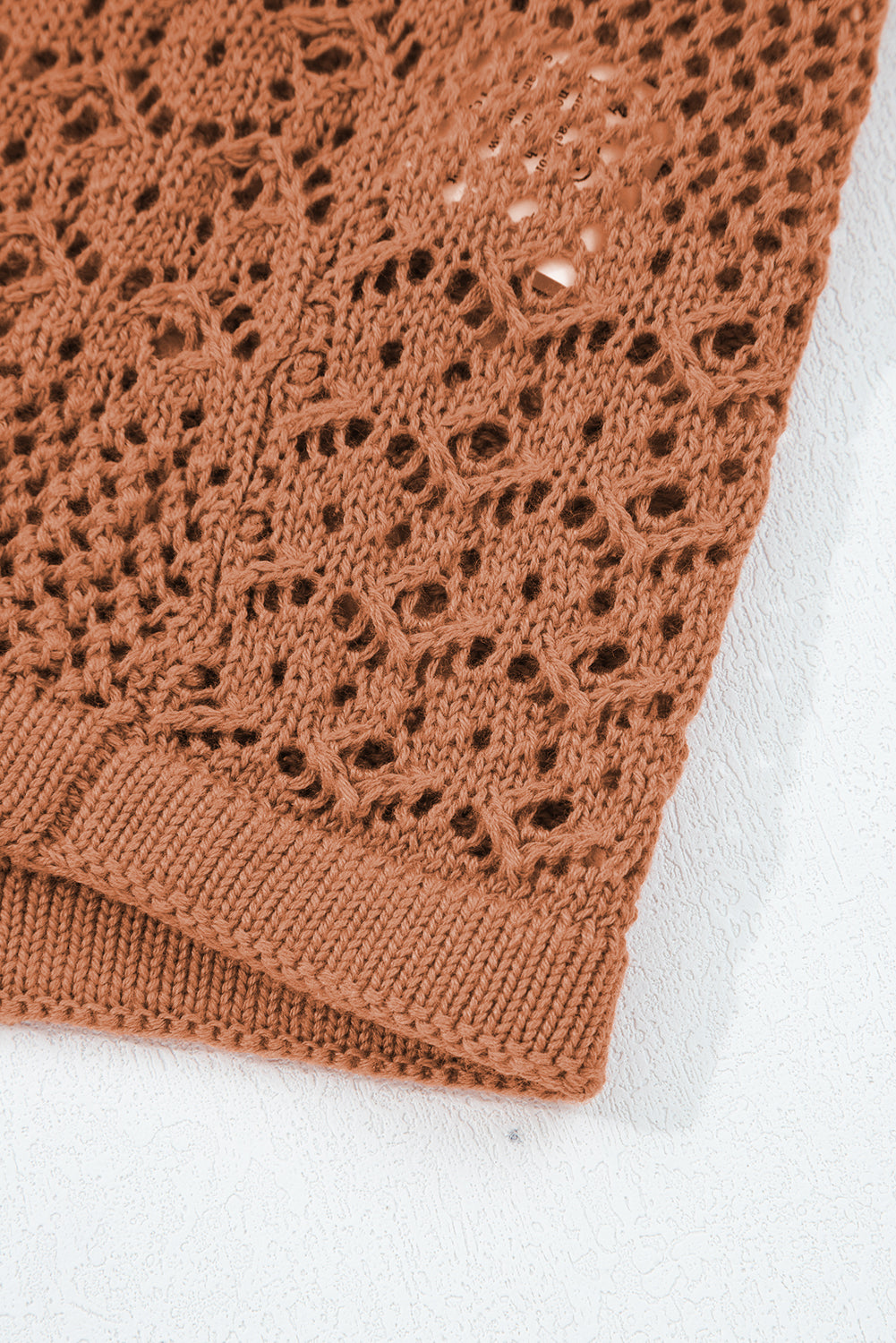 Redwood Burl Mix Pattern Hollowed Knit Open Front Cardigan 🇺🇸