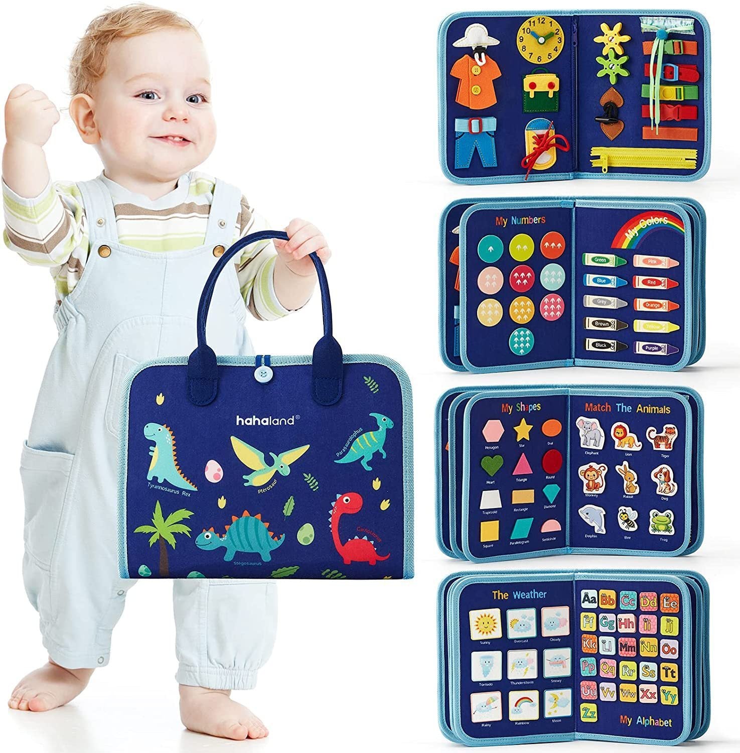 Children's Learning Board Early Education Toys Life Common Sense Dressing Lace-up Felt Bag Toddler Felt Busy Board 🇨🇳