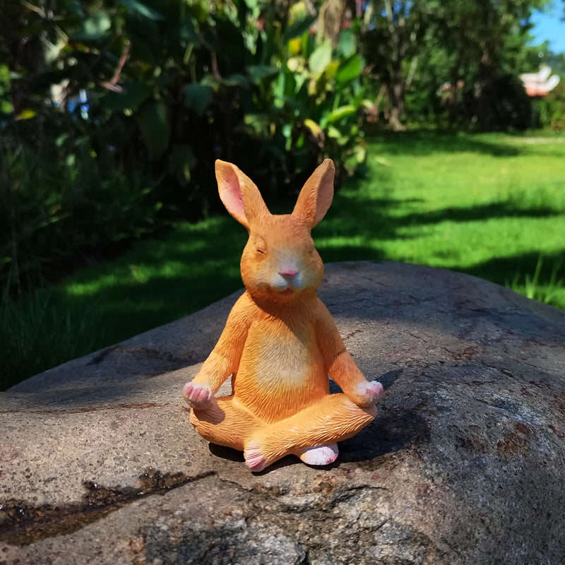 Creative Meditation Bunny Garden Courtyard Decoration Ornaments 🇨🇳