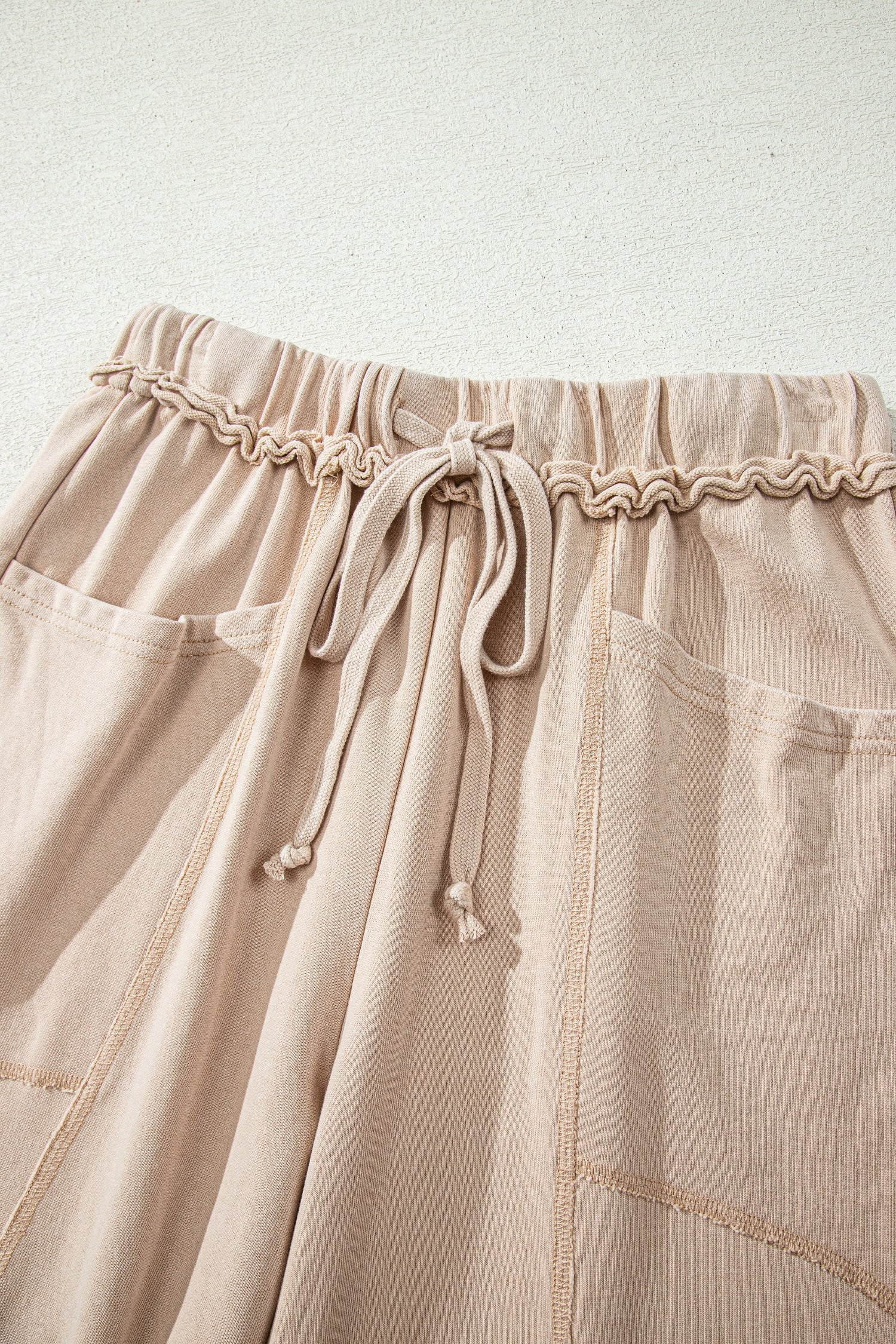 Smoke Gray Mineral Wash Drawstring Retro High Waist Wide Leg Western Pants 🇺🇸