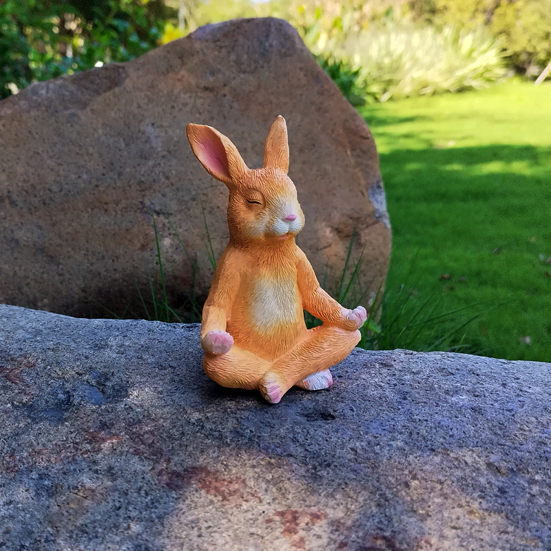 Creative Meditation Bunny Garden Courtyard Decoration Ornaments 🇨🇳