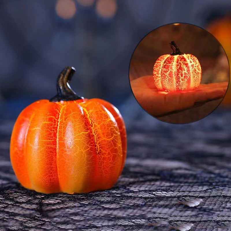 New Halloween Pumpkin Lantern Simulation Pumpkin LED Candle Lamp Resin Luminous Pumpkin 🇨🇳