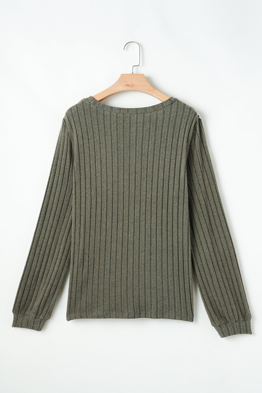 Moss Green Leopard Print Crochet Patchwork Rib Textured Knit Top 🇺🇲