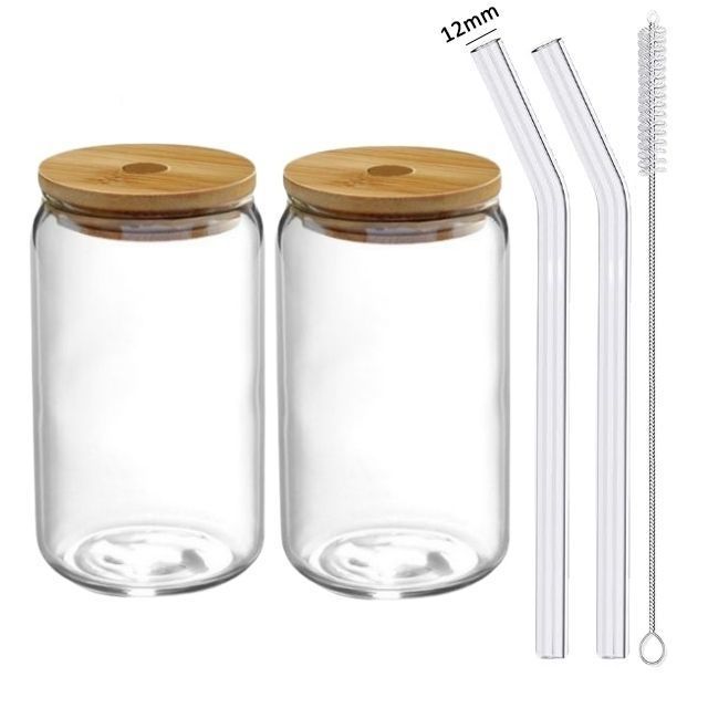 Glass Cup With Lid And Straw Transparent Bubble 🇨🇳