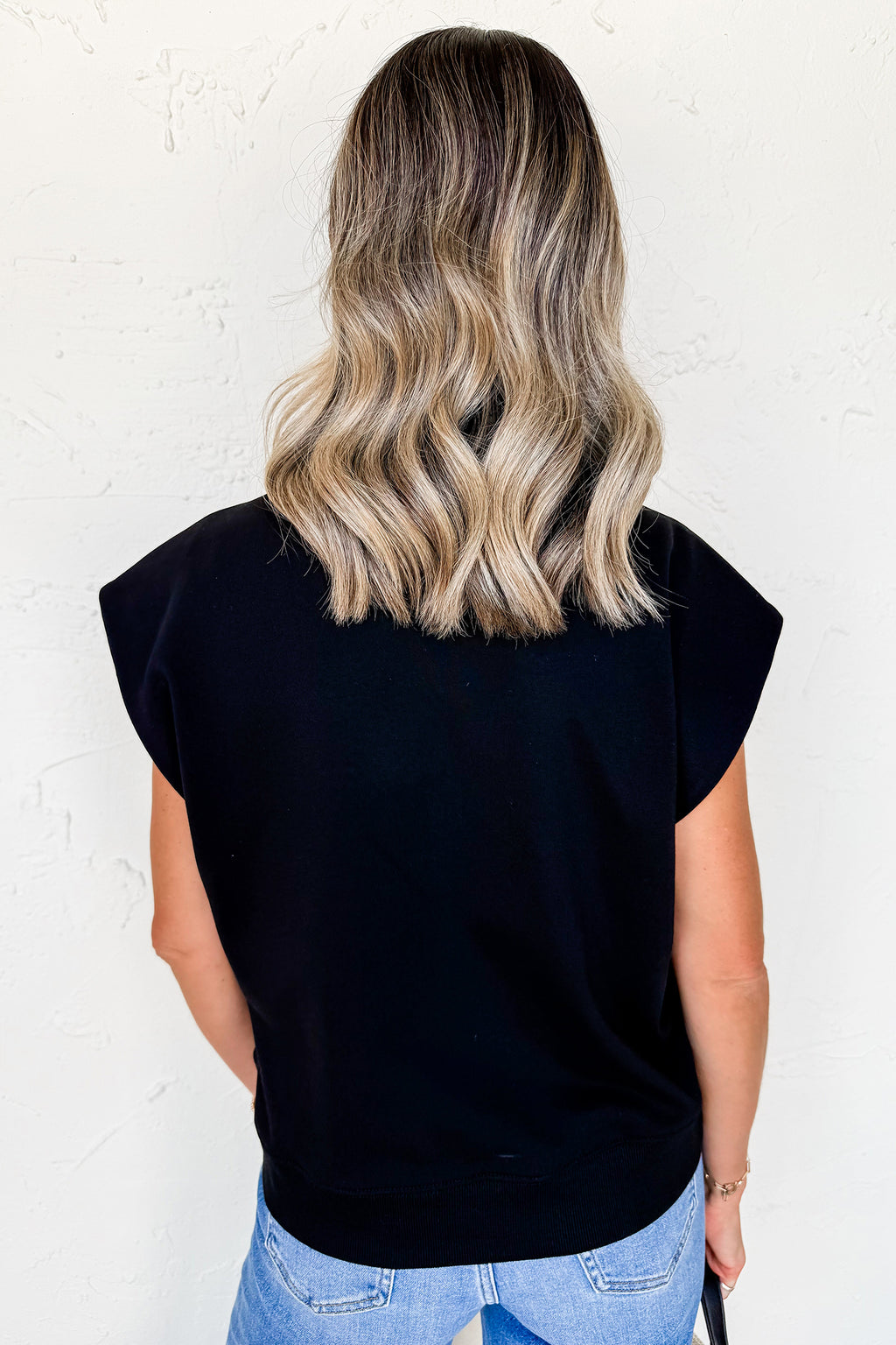 Black Casual Solid Short Sleeve Top with Metal Button Details 🇺🇸