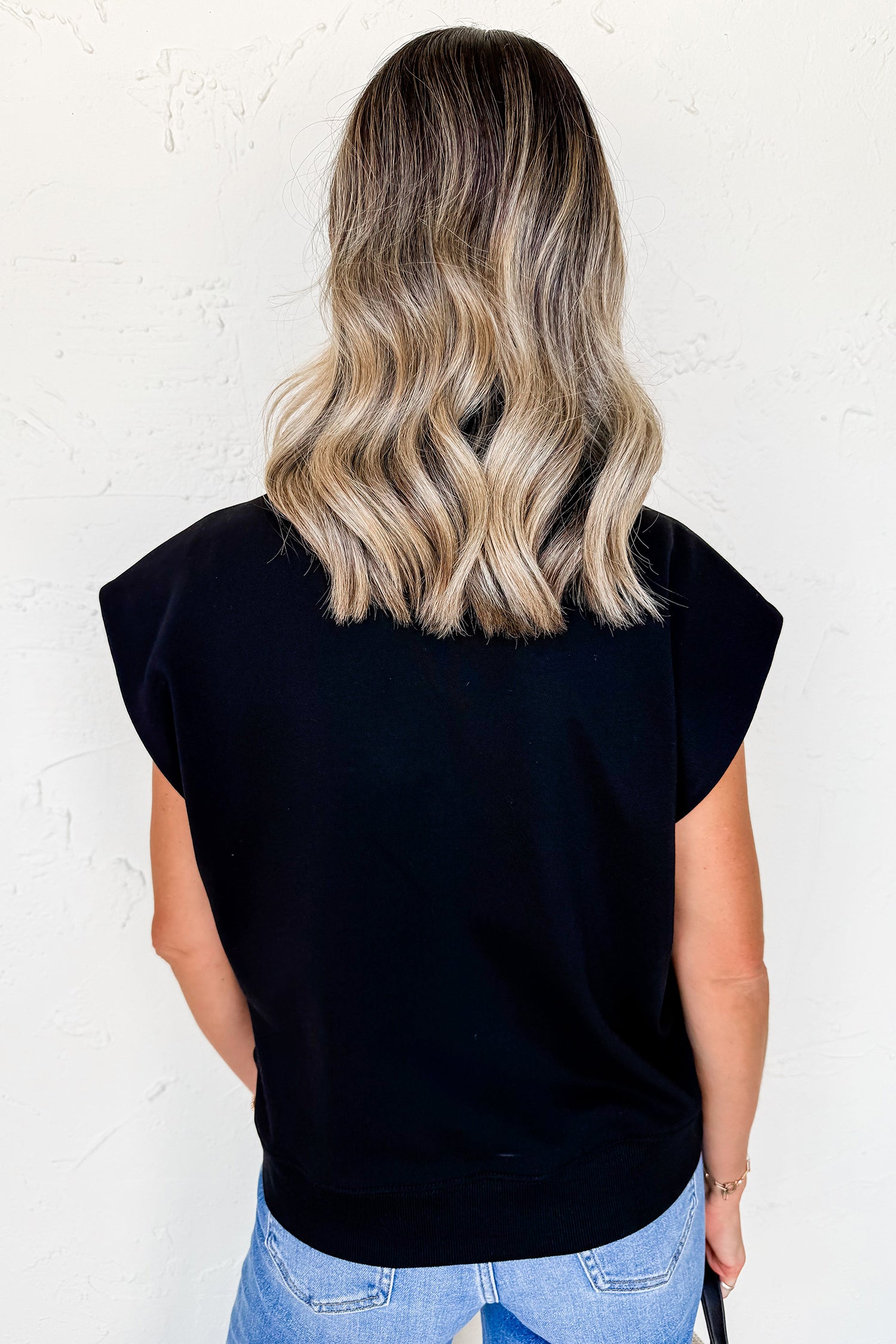 Black Casual Solid Short Sleeve Top with Metal Button Details 🇺🇸