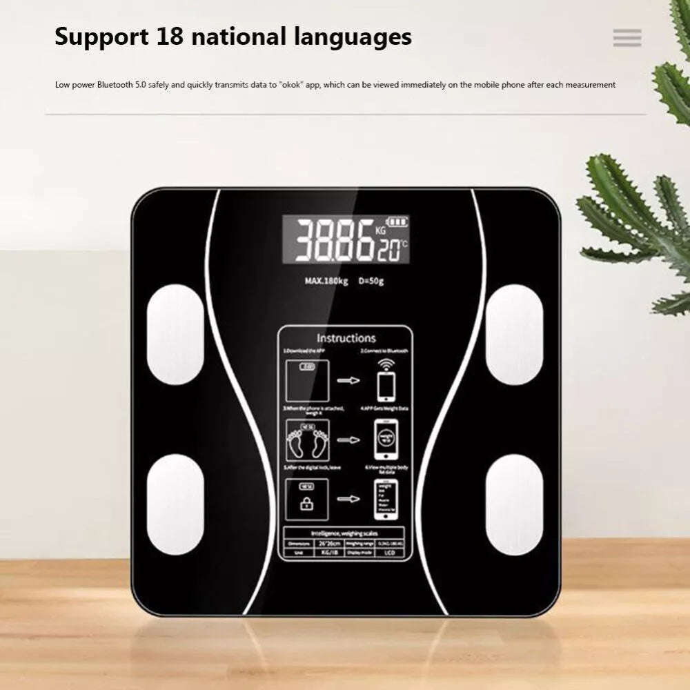 Body Fat Scale 180kg Bluetooth Smart BMI Digital Bathroom Wireless Weight Scales 🇨🇳