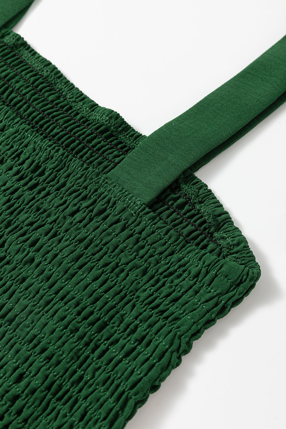 Green Casual Pocketed Smocked Sleeveless Romper 🇺🇸