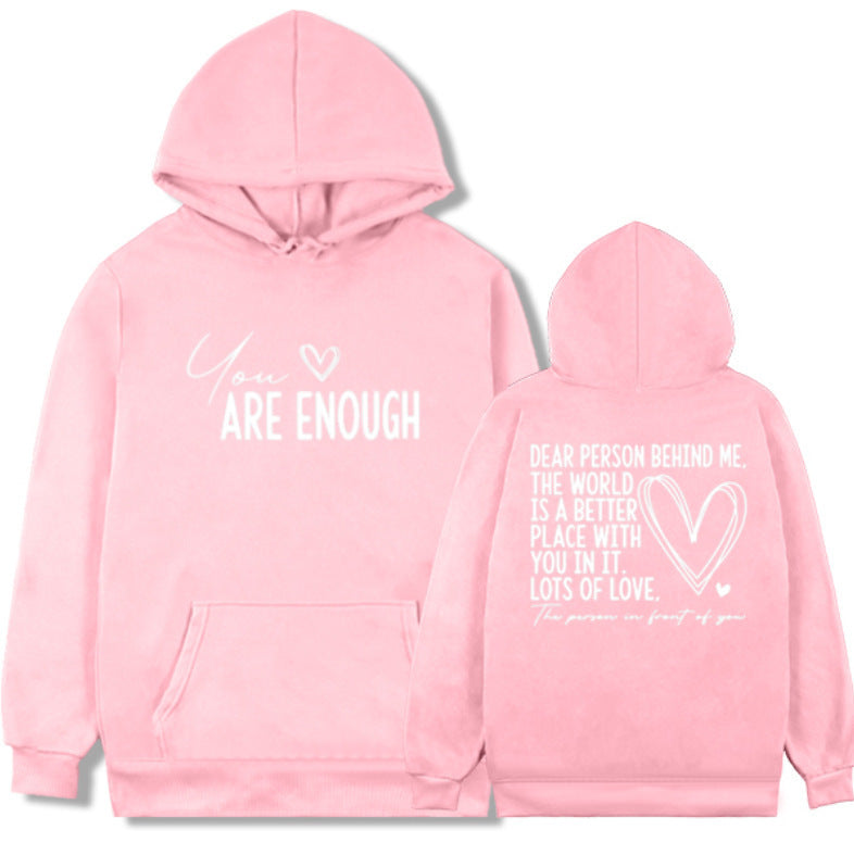New YOU ARE ENOUGH Lettered Casual Hoodie 🇨🇳