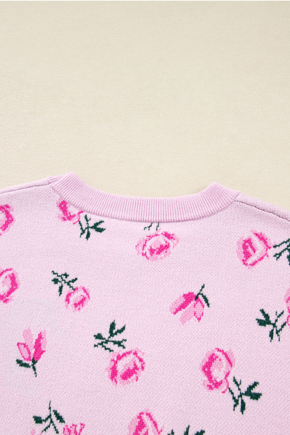 Delicacy Sweet Floral Print Drop Shoulder Cropped Sweater 🇺🇸