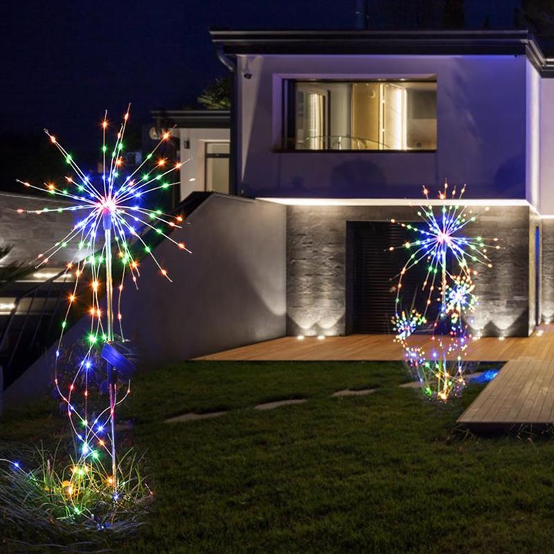 Solar Powered Garden Flowers Firework Lights Outdoor Copper Wire Lights Waterproof 🇨🇳