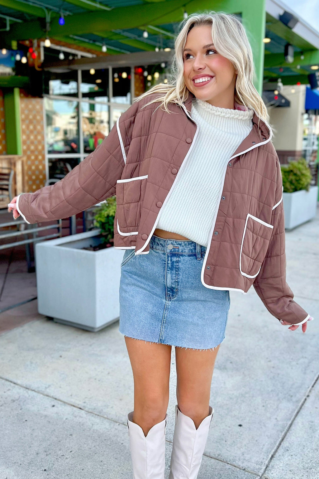 Old Rose Quilted Metal Button Pocket Jacket 🇺🇸