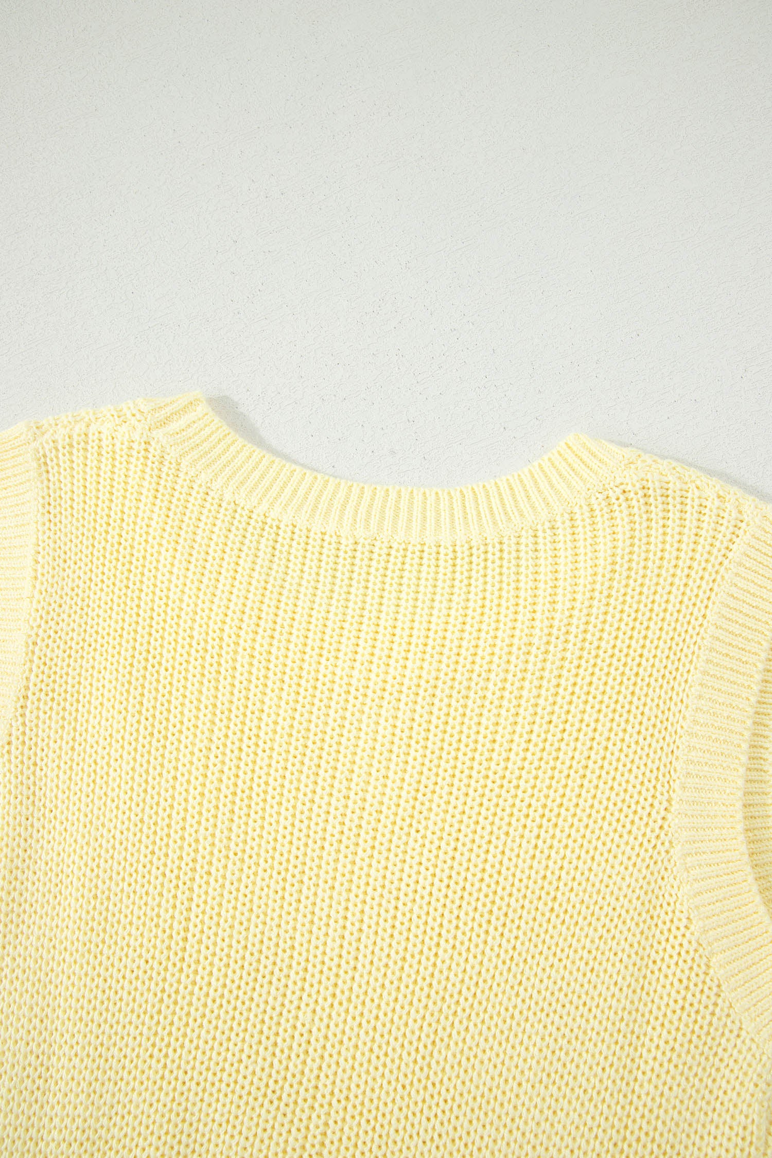 Yellow Cream Solid Color Cropped Knit Knot Back Cutout Sweater Tank 🇺🇸