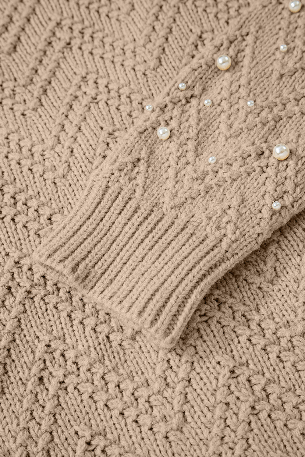 Smoke Gray Pearl Embellished Button Front V Neck Sweater Cardigan 🇺🇸