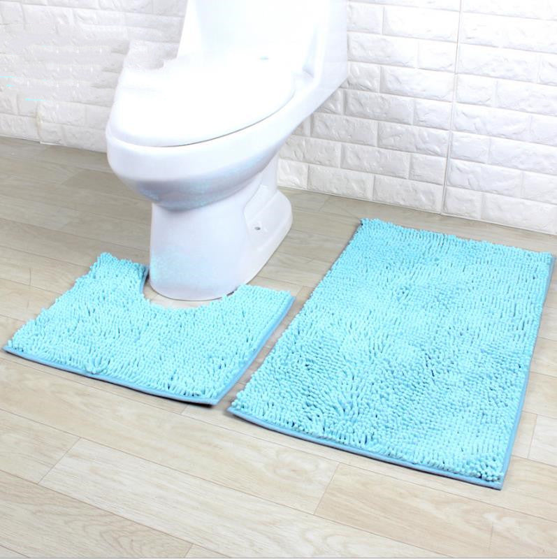 Encrypted Chenille Plush Carpet Bathroom Two-piece Floor Mat 🇨🇳