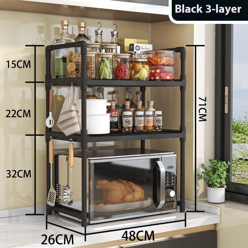 Multi-functional Kitchen Microwave Oven Storage Double-layer Kitchen Seasoning Rack 🇨🇳