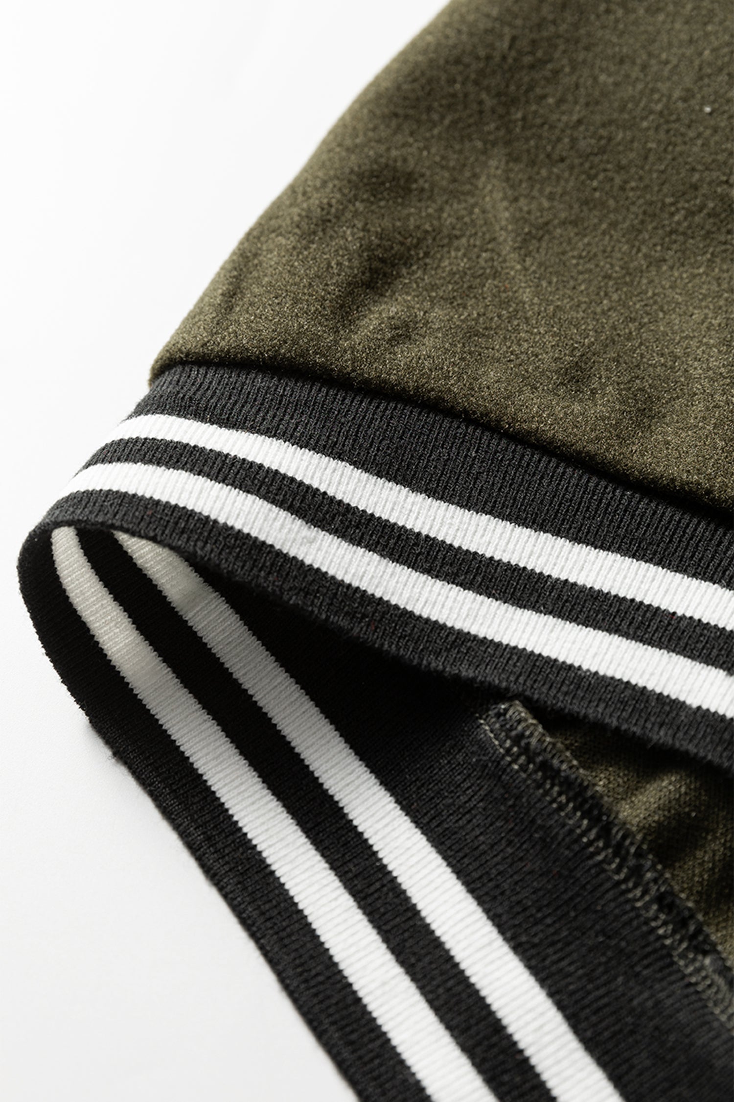 Four Leaf Clover Contrast Cuffed Drop Shoulder Zip up Tunic Hoodie 🇺🇸