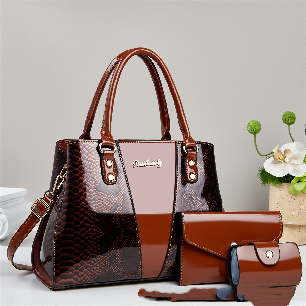 Large-capacity Shouldercrossbody Bag With A Snakeskin Pattern Tote Handbag 🇨🇳