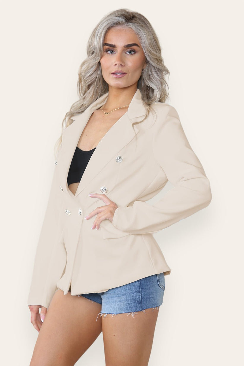 Fitted Linned Double Gold Button Collared Blazer Jacket 🇬🇧