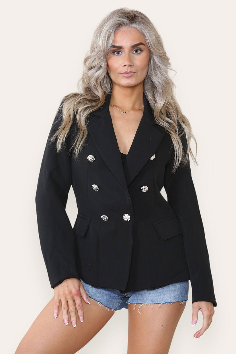 Fitted Linned Double Gold Button Collared Blazer Jacket 🇬🇧