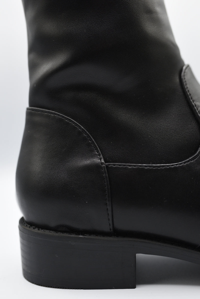 Tie Detail Low Heel Knee High Boots 🇬🇧