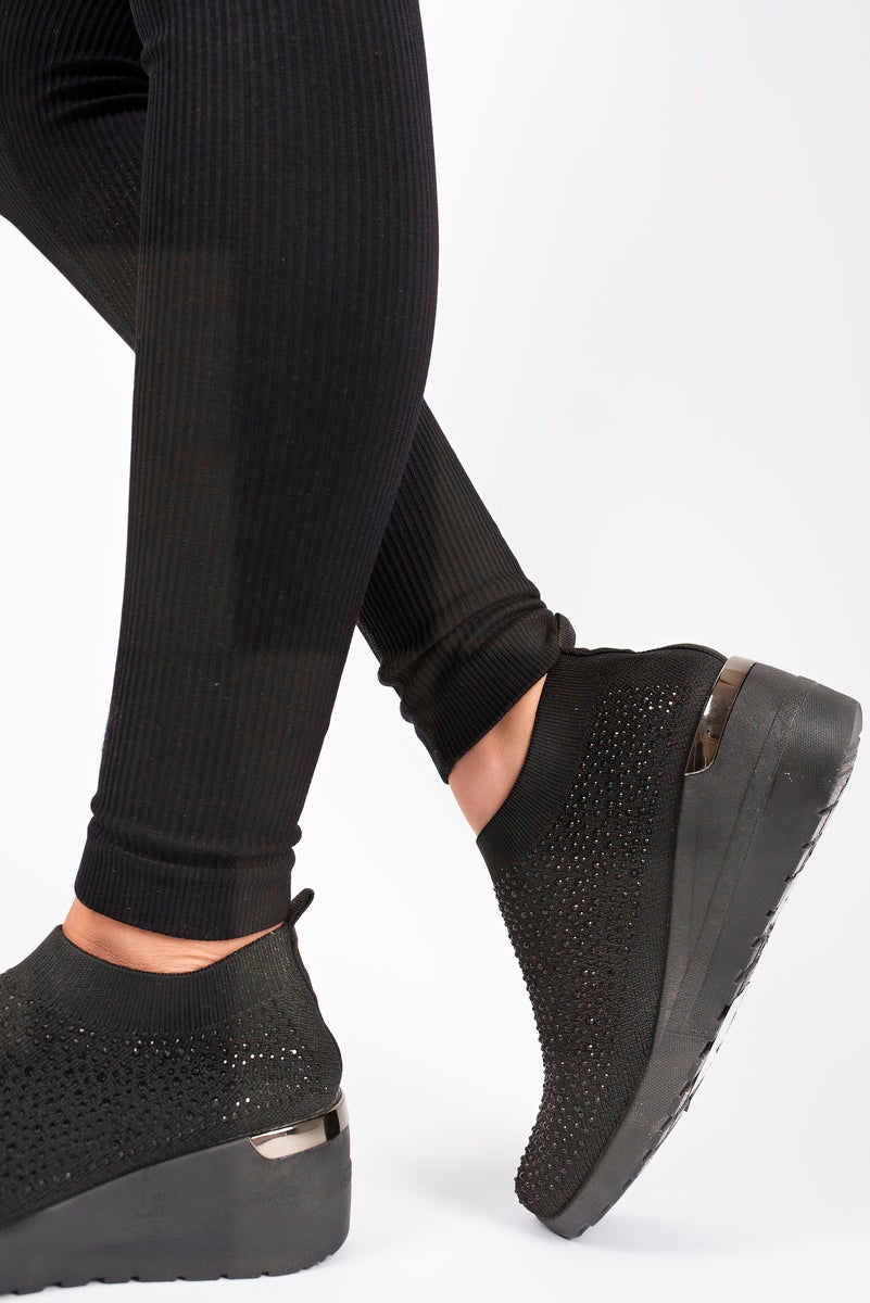 Embellished Wedge Sock Trainers 🇬🇧