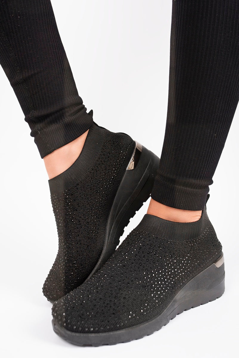 Embellished Wedge Sock Trainers 🇬🇧
