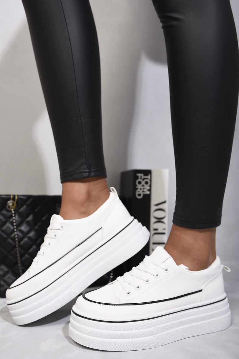 Platform Wedge Lace Up Trainers 🇬🇧