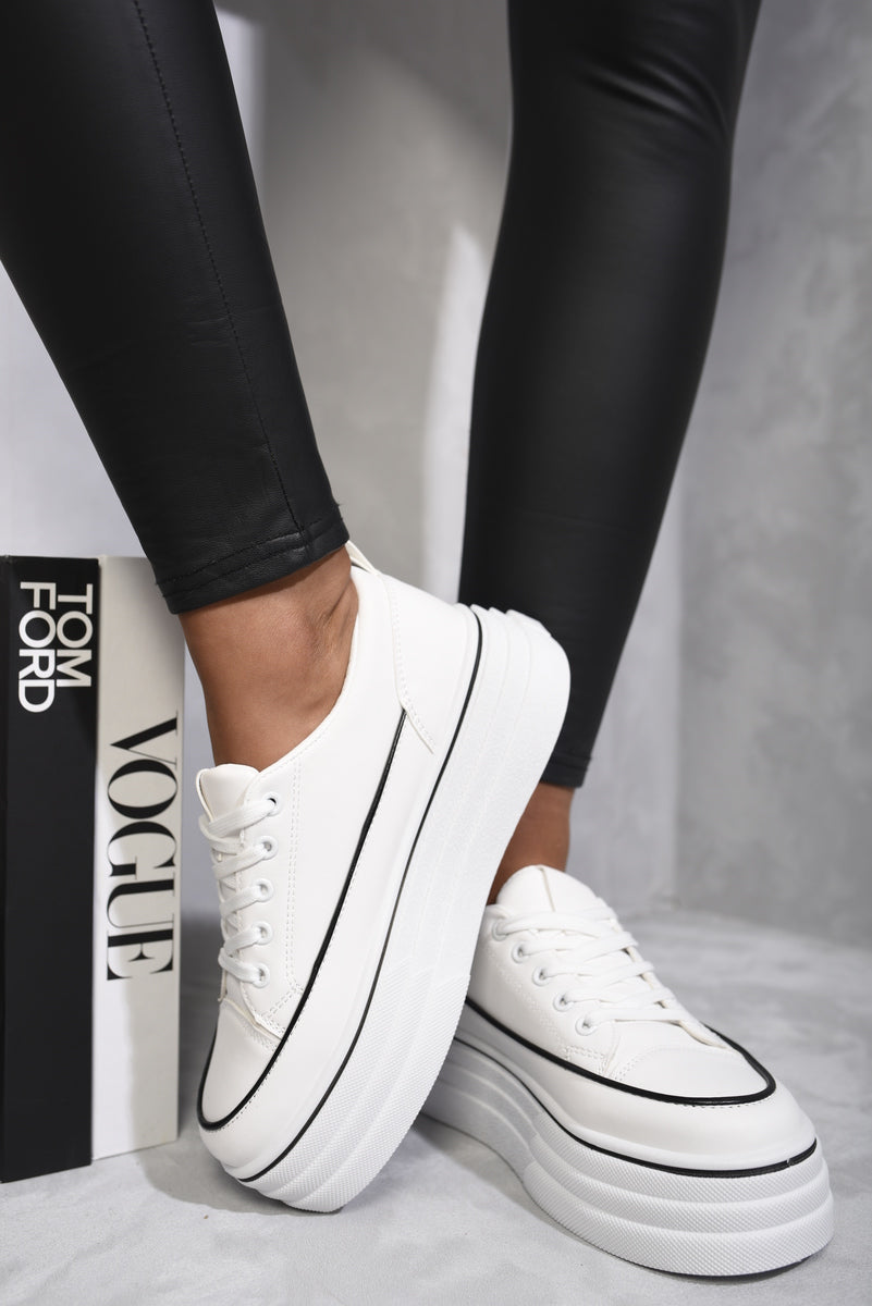 Platform Wedge Lace Up Trainers 🇬🇧