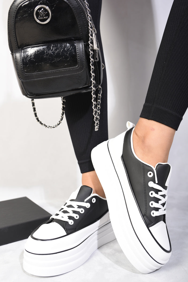 Platform Wedge Lace Up Trainers 🇬🇧