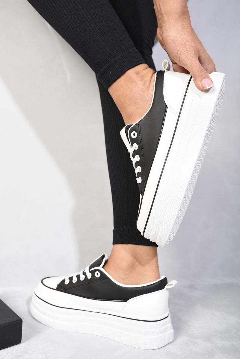 Platform Wedge Lace Up Trainers 🇬🇧