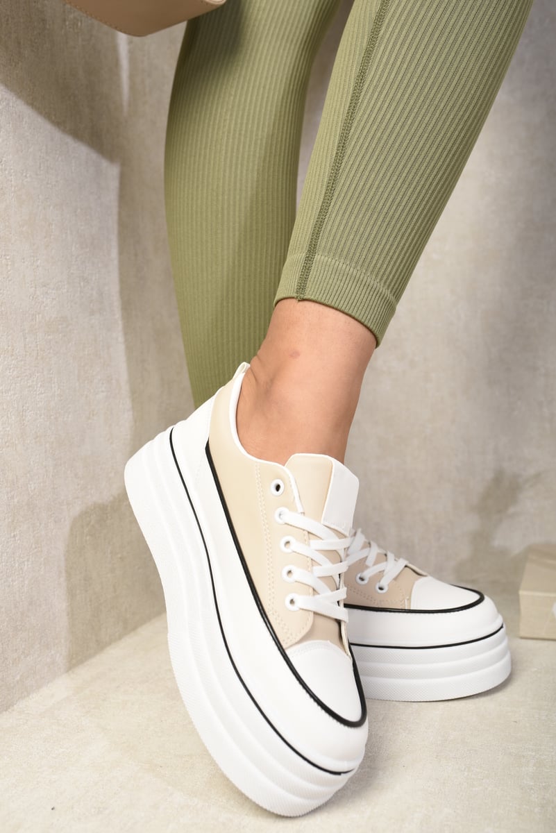 Platform Wedge Lace Up Trainers 🇬🇧