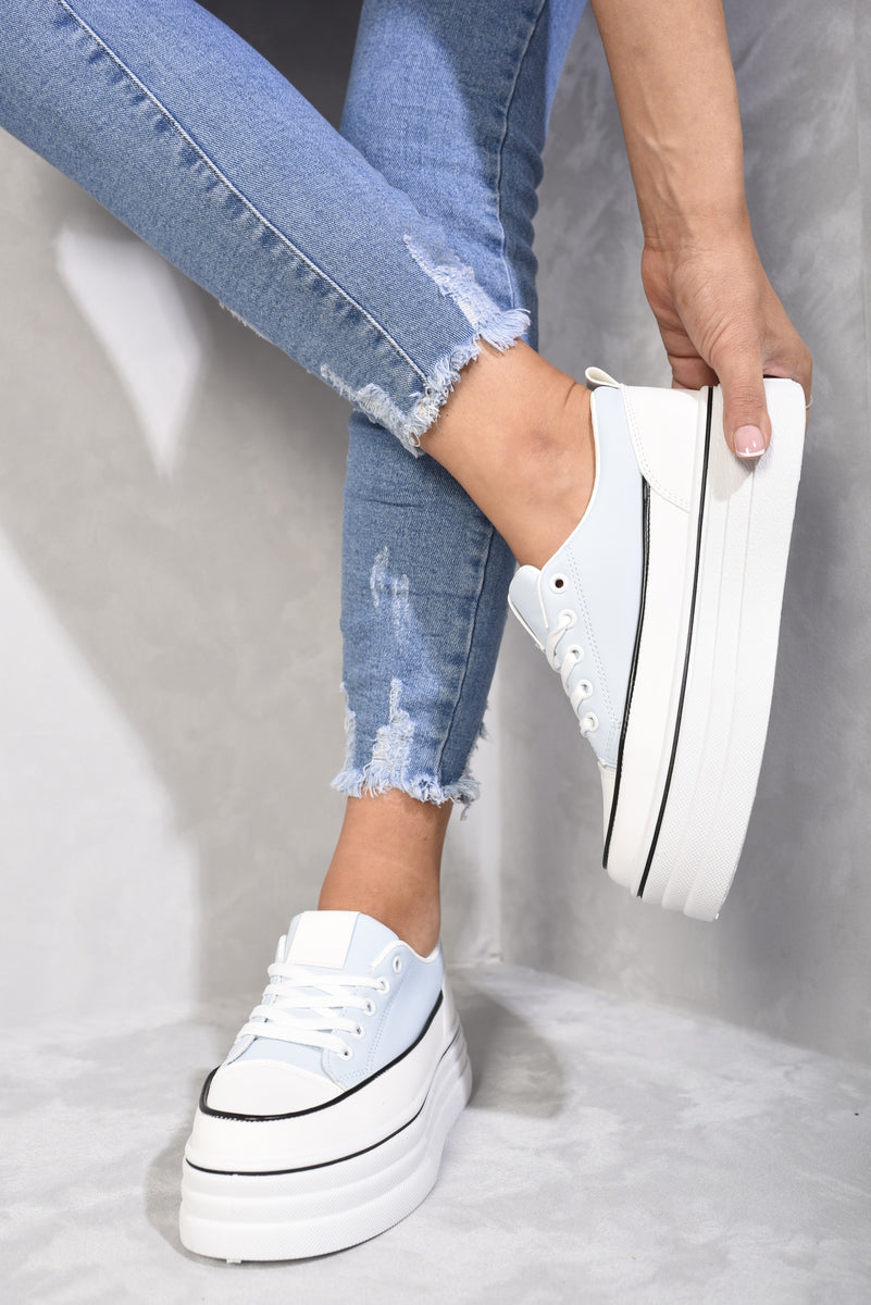Platform Wedge Lace Up Trainers 🇬🇧