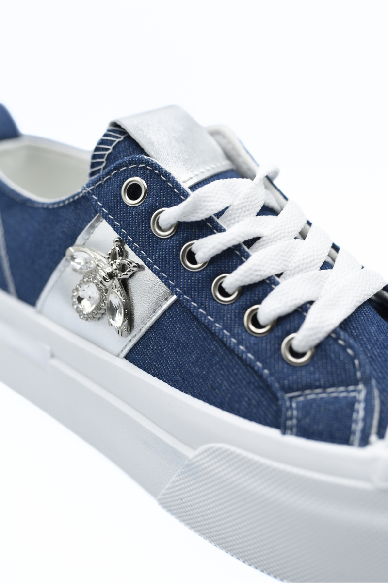 Luxe Bee Decorative Lace Up Platform Trainers 🇬🇧