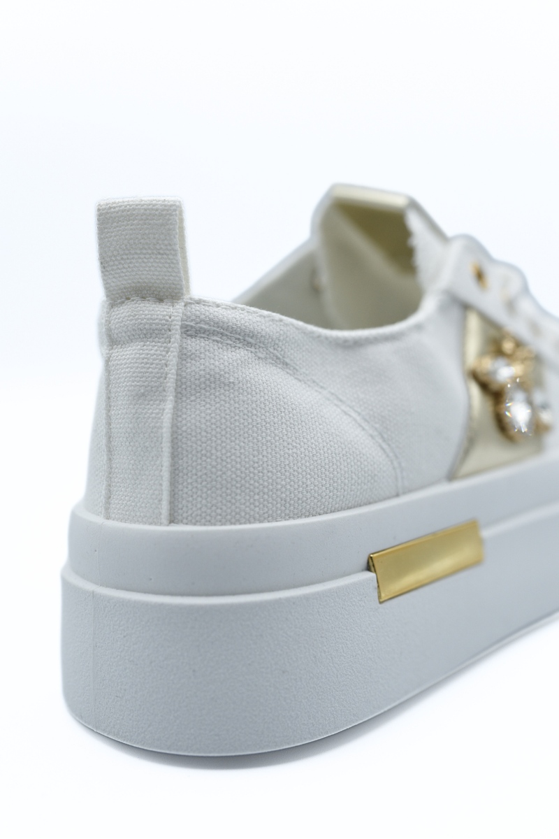 Luxe Bee Decorative Lace Up Platform Trainers 🇬🇧