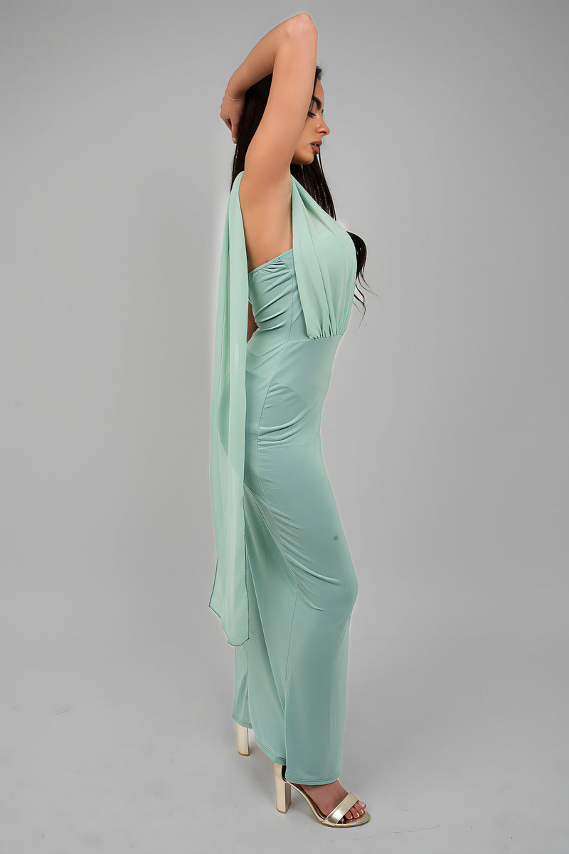 High Slit Draped Scarf Maxi Dress 🇬🇧