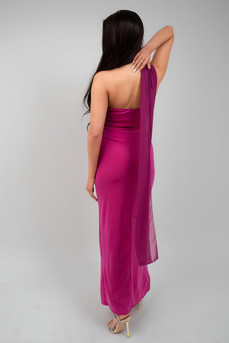 High Slit Draped Scarf Maxi Dress 🇬🇧