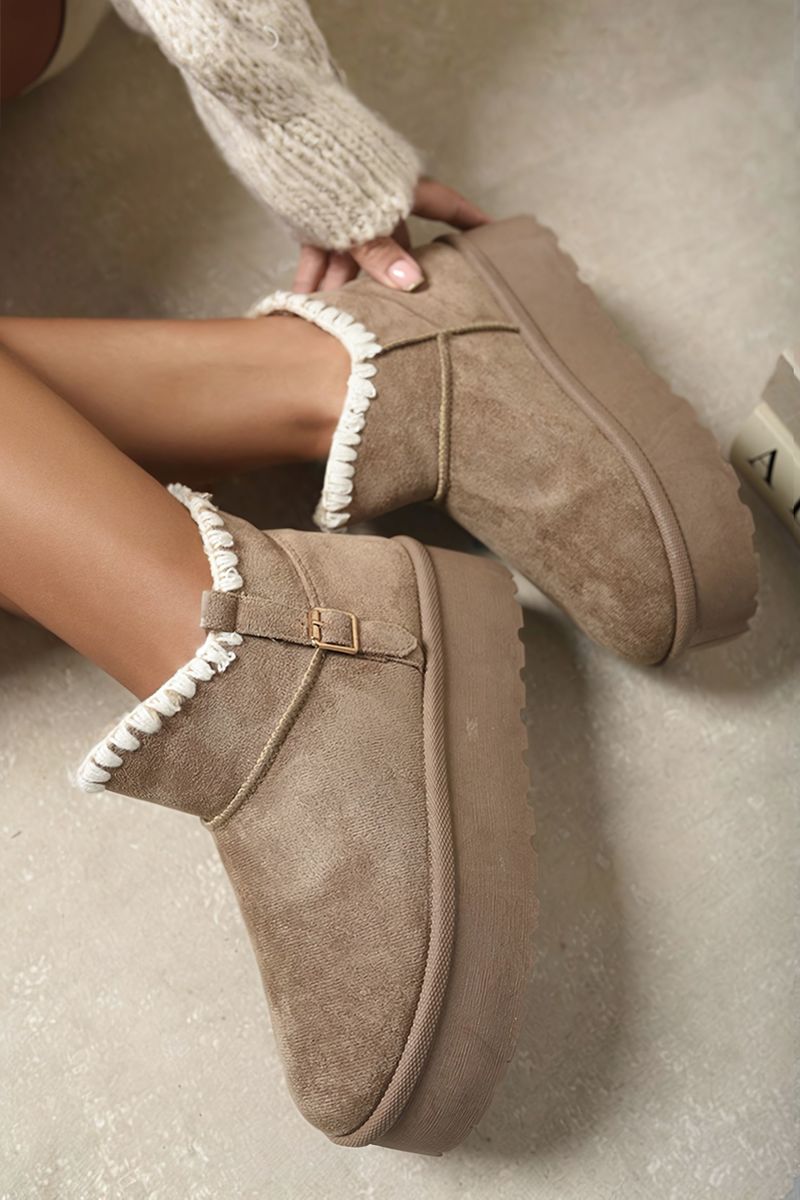 Fur-lined Platform Ankle Boots 🇬🇧