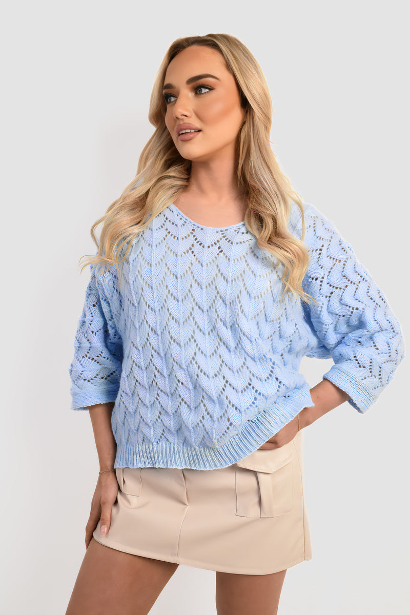Half Sleeve Chunky Cable Knit Jumper 🇬🇧