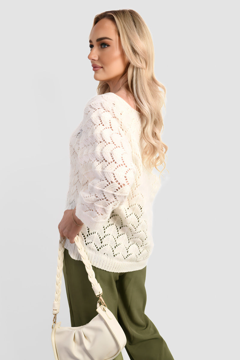 Half Sleeve Chunky Cable Knit Jumper 🇬🇧